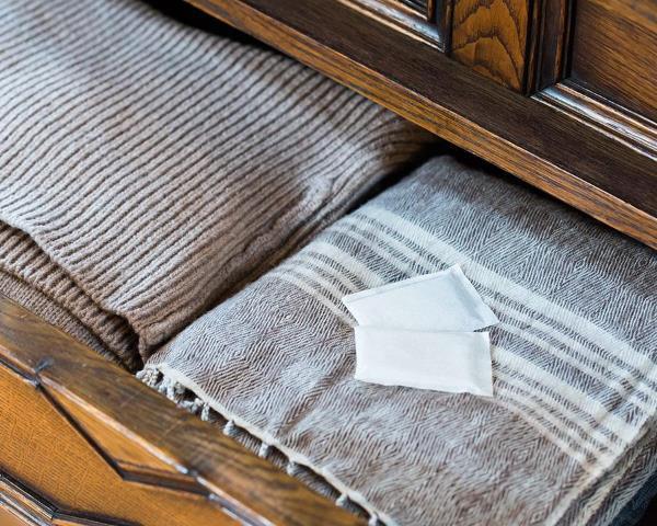 衣類の上に置いた防虫剤