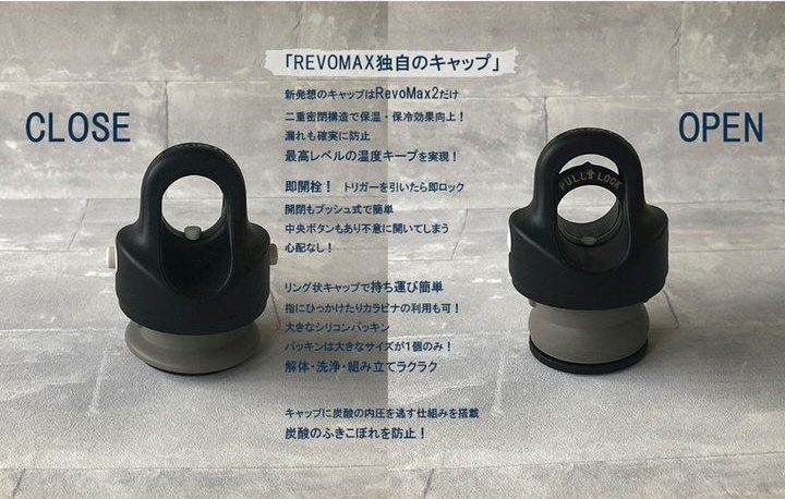 REVOMAX2が炭酸飲料を持ち運べる理由は、独自構造のキャップREVOMAX2が炭酸飲料を持ち運べる理由は、独自構造のキャップ