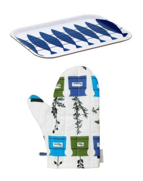 アルメダールスには、ペーパーナプキンと同じテキスタイルを使ったキッチン雑貨もあります