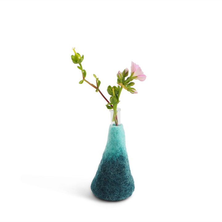 ウールでつくったフラワーベースM_ディープブルースカイ