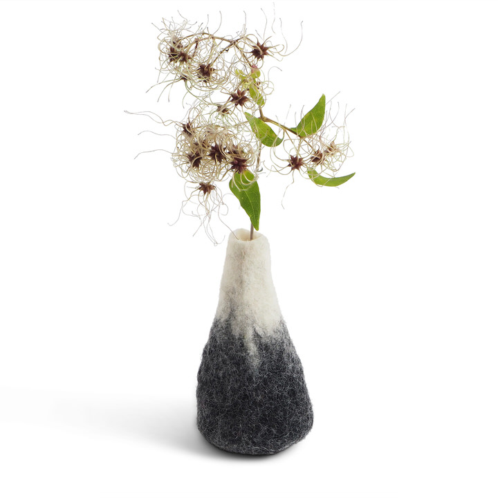 ウールでつくったフラワーベースL_スノーマウンテン