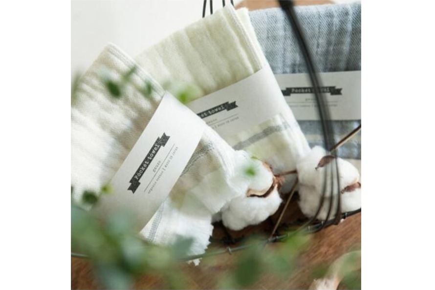 オーガニックコットンのハンドタオル