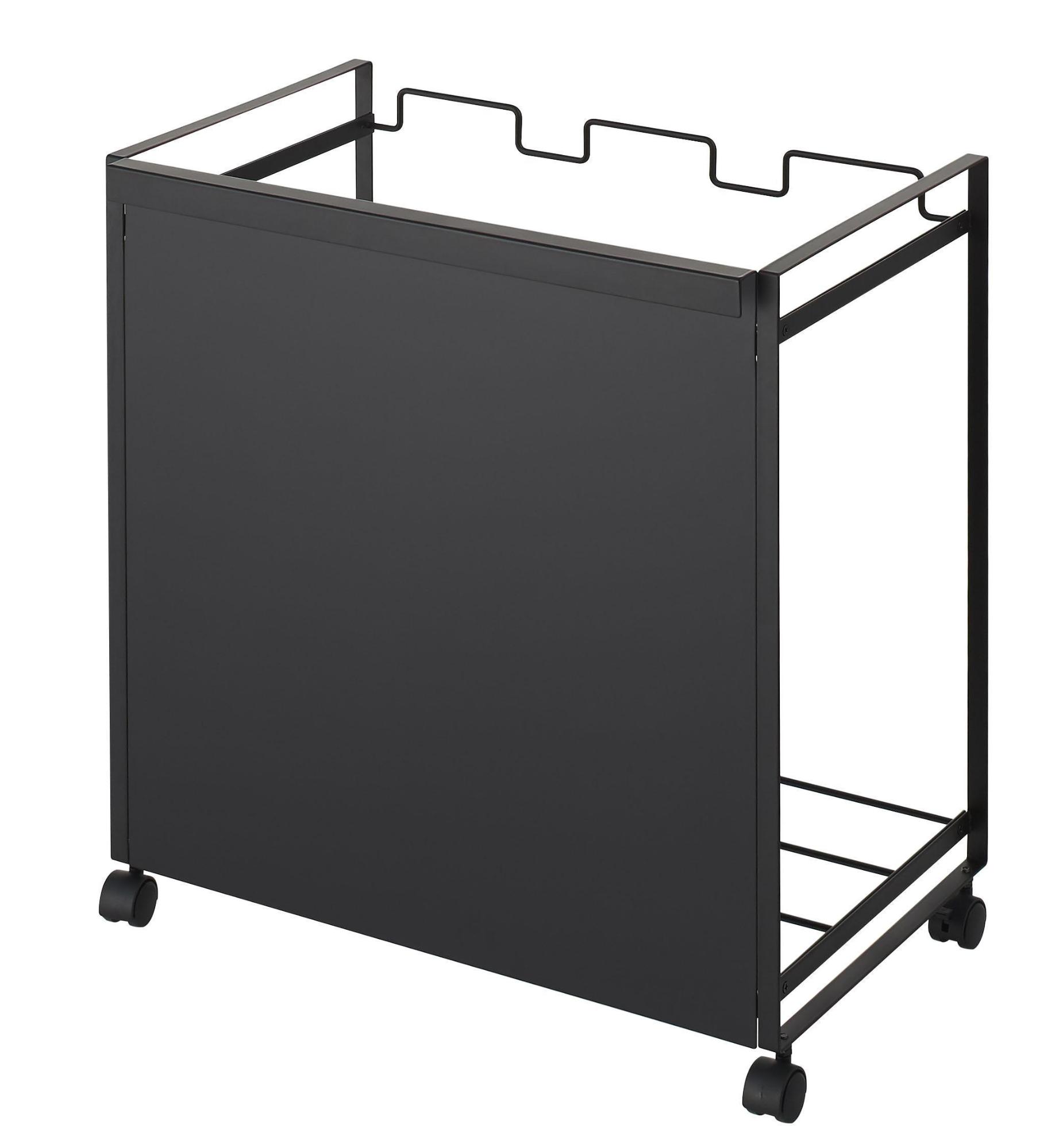 tower目隠し分別ダストワゴン 3分別/ブラック