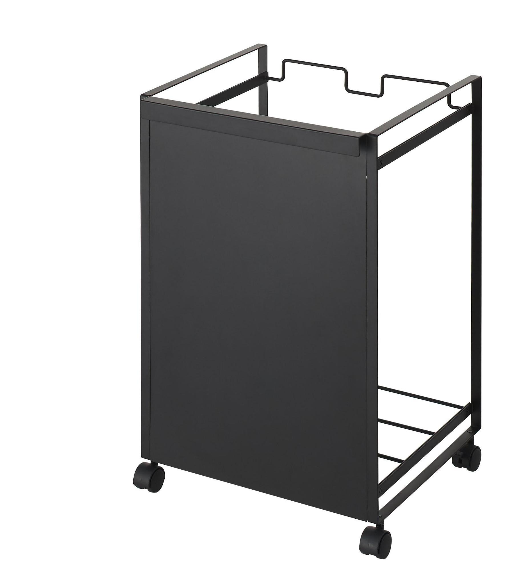 tower目隠し分別ダストワゴン 2分別/ブラック