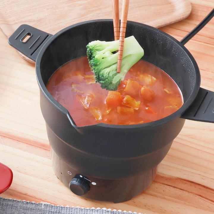 ちょっとした調理で活躍。手軽に卓上自炊ができる「おりたためるおひとりさま電気調理ケトル」