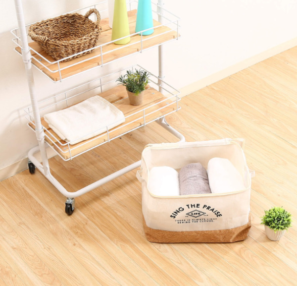 6収納に統一感を。蓋付ファブリックインナーボックス