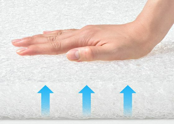 3次元構造の高反発ファイバークッションで骨盤をサポート