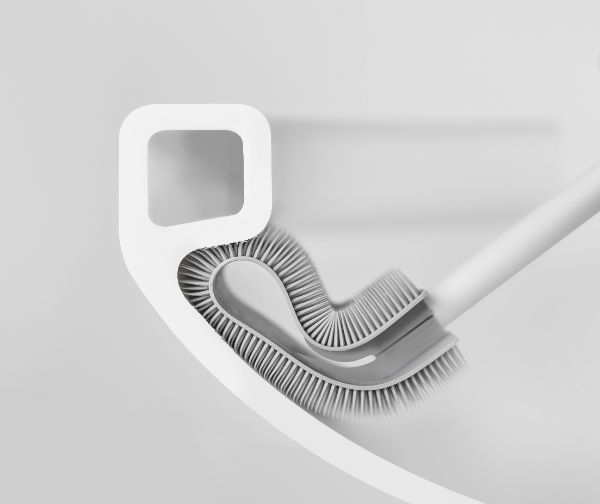 自在に曲がり汚れを隅々までかき落とせる「プラタワフォートイレ」