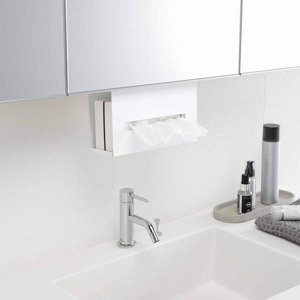 洗面所のスペースを有効活用するおしゃれな戸棚下収納