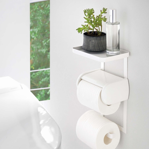 【トイレットペーパーホルダー上ラック 2段】