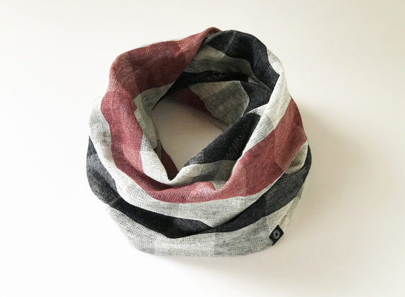 さらふわ ラミー麻のねじりスヌード 麻100