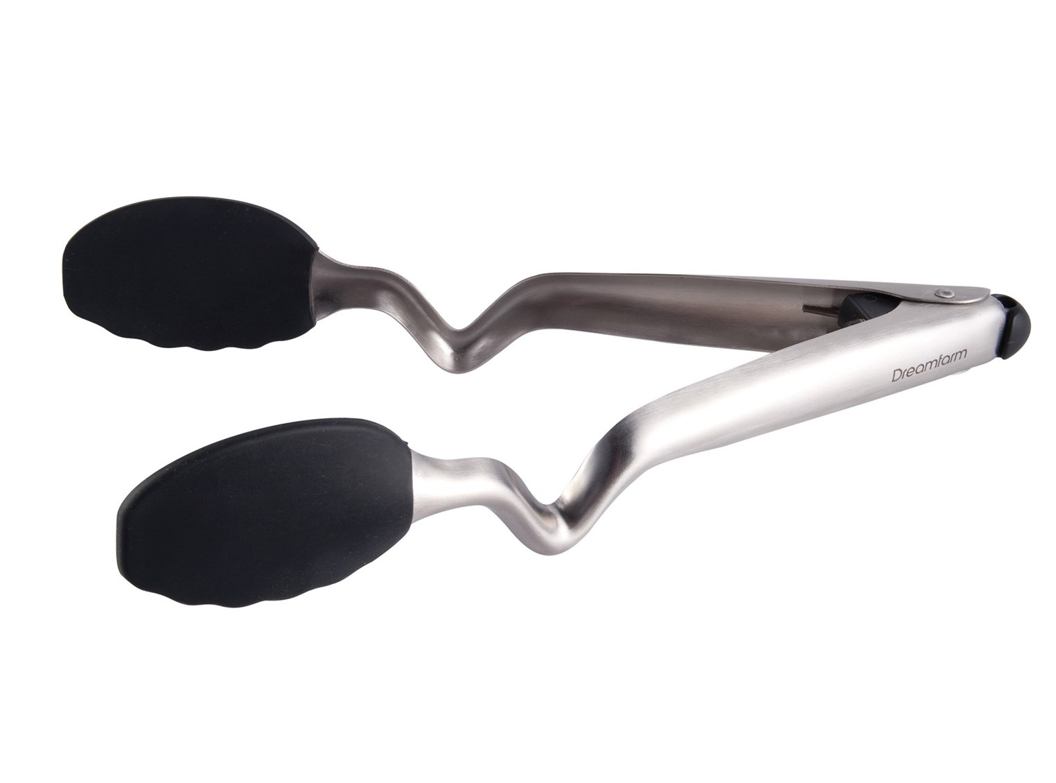 先端が下につかない/スチール製シリコントング