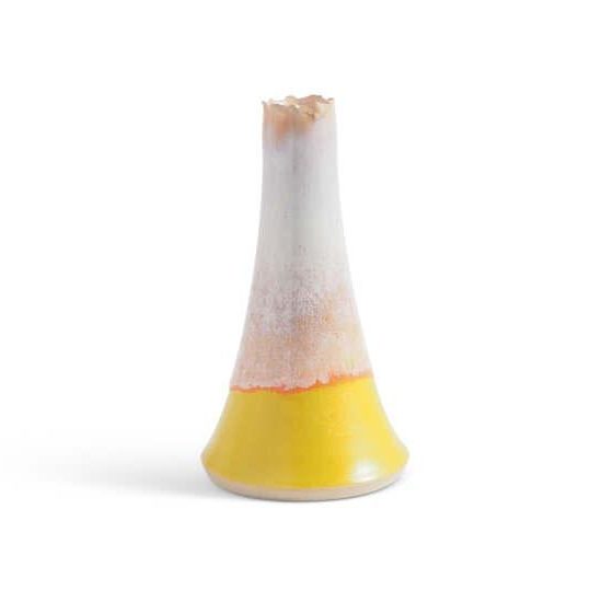 火山のようなフォルムのフラワーベース_イエロー